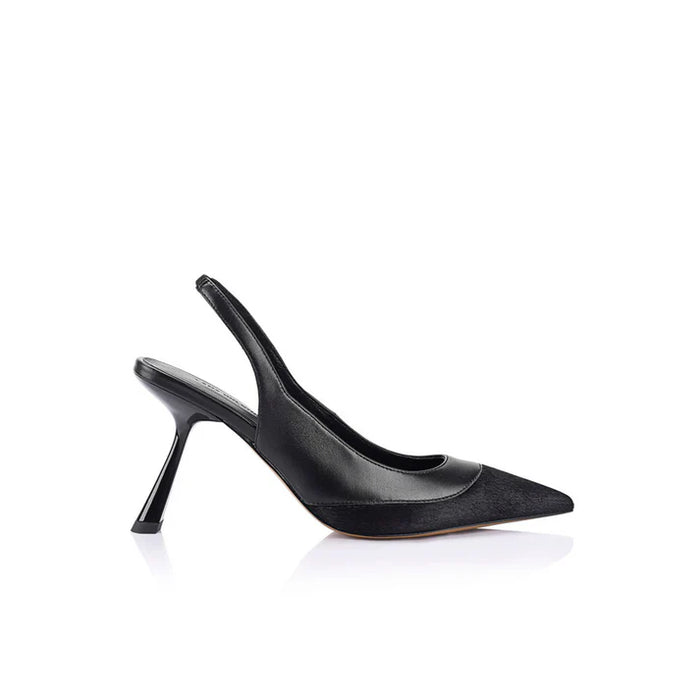 Lana Wilkinson "Celeste" Pump - Black Leather & Pony
