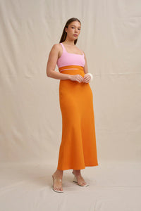 By Johnny 'Christine' Bias Midi Dress - Pink/Orange