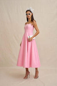BY JOHNNY Florelle Strapless Midi Dress