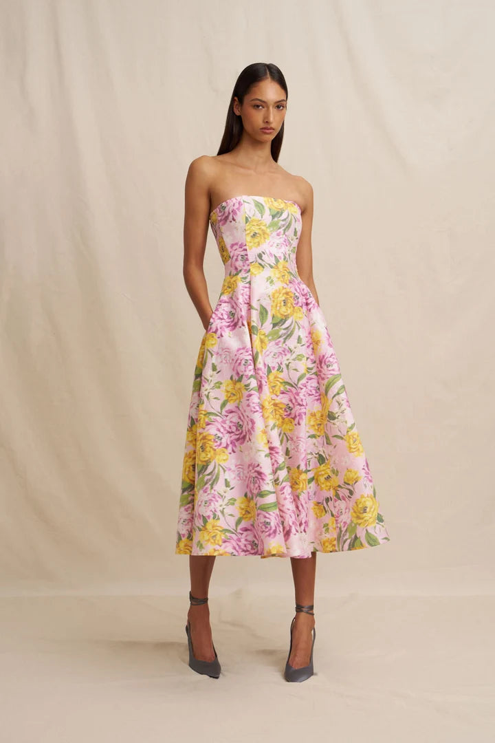 BY JOHNNY Christina Panel Strapless Dress
