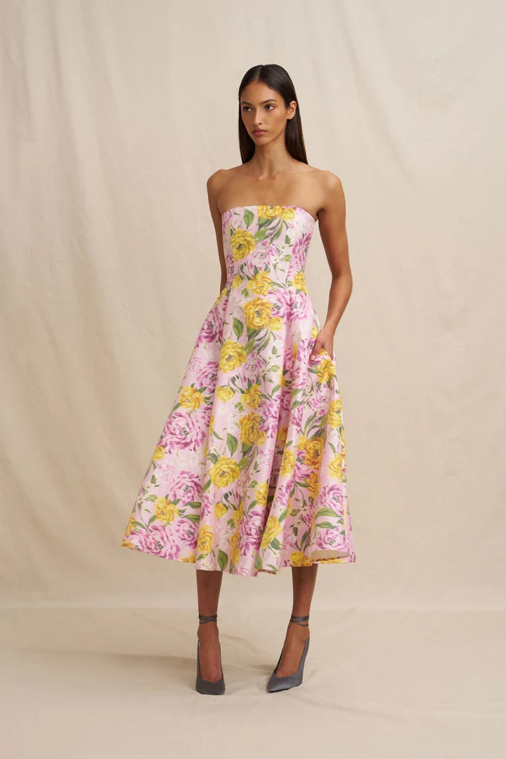 BY JOHNNY Christina Panel Strapless Dress