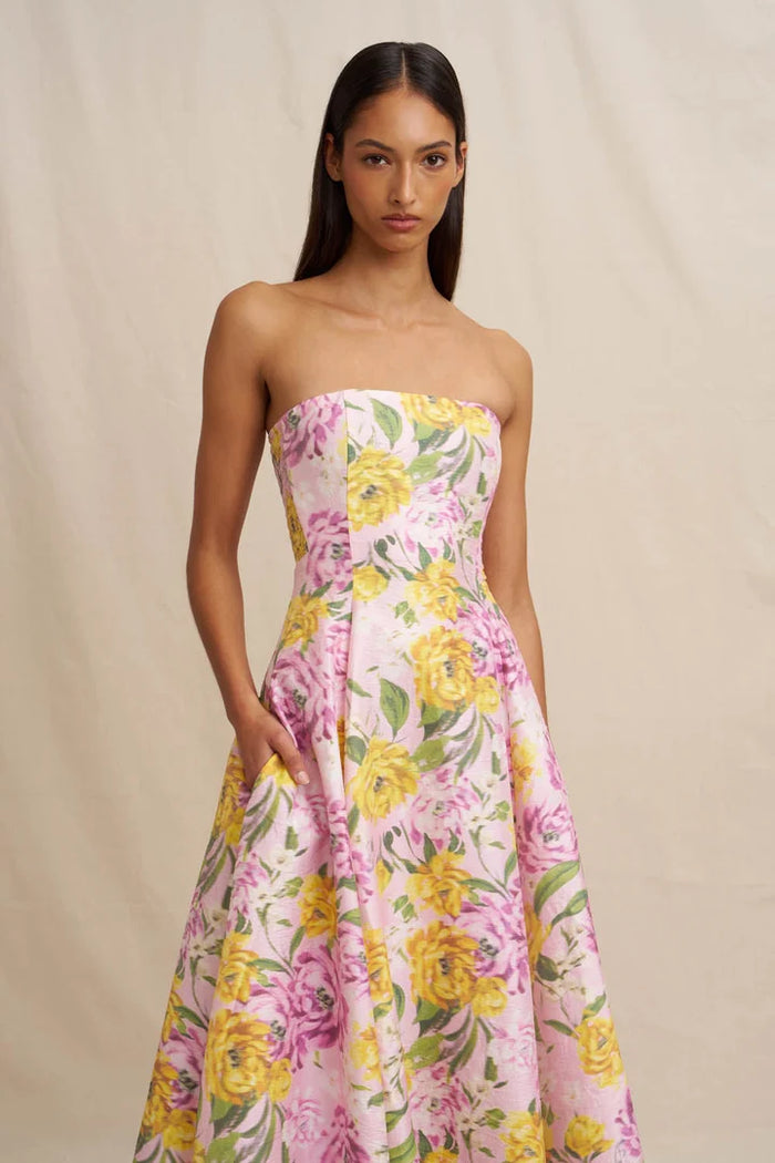BY JOHNNY Christina Panel Strapless Dress