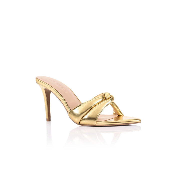 Lana Wilkinson "Mae" Mule Heels - Gold