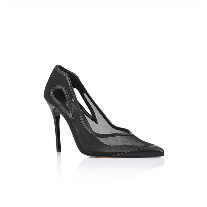 Lana Wilkinson "Catherine" Pump - Black Mesh & Leather