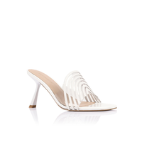 Farrah Mule Vinylite & White Patent Leather