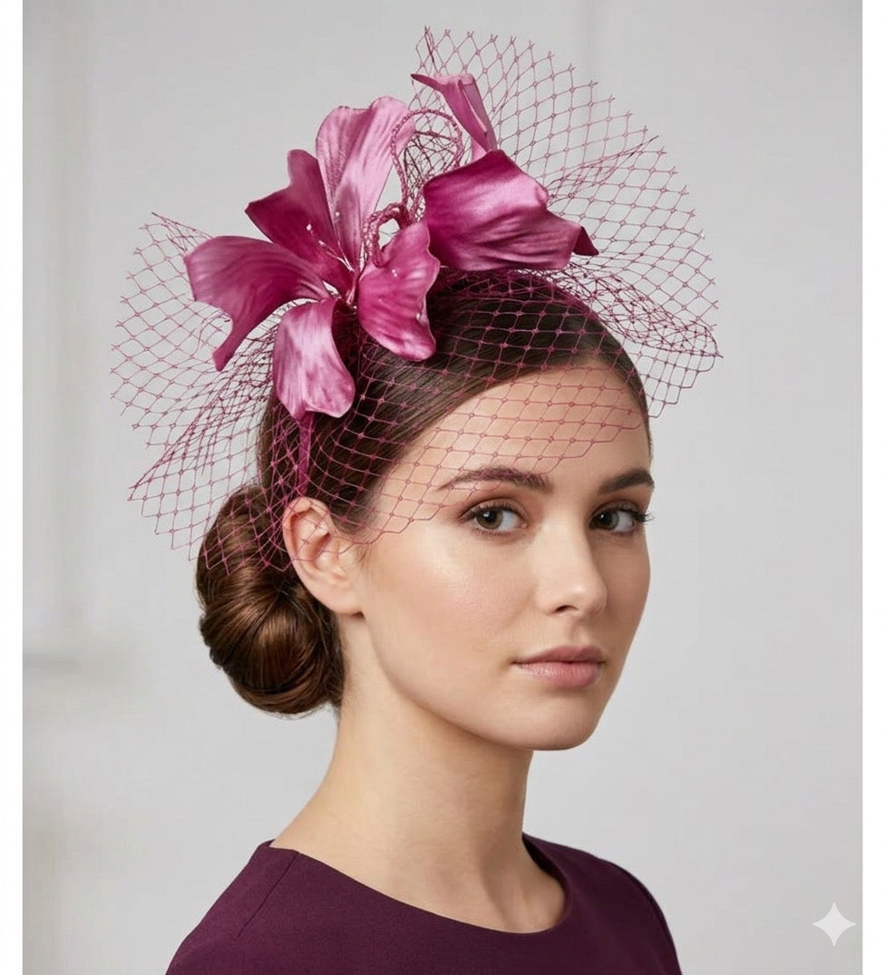 Wendy Scully Pink Petal Veiled Headband