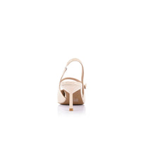 Lana Wilkinson "Scarlett" Mary Jane Heel - Ivory Croc-Embossed Leather