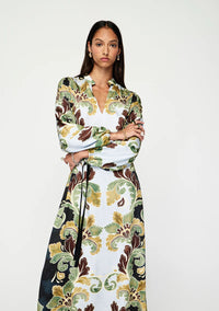 MOS THE LABEL designer midi dress with adjustable waist tie