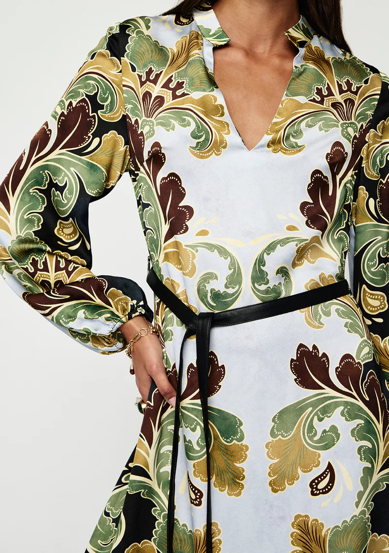 Designer printed dress available for hire Australia wide