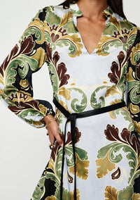 Designer printed dress available for hire Australia wide