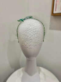 Wendy Scully - Velvet Veiled Headband - Green
