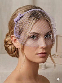 Wendy Scully - Velvet Veiled Headband - Purple