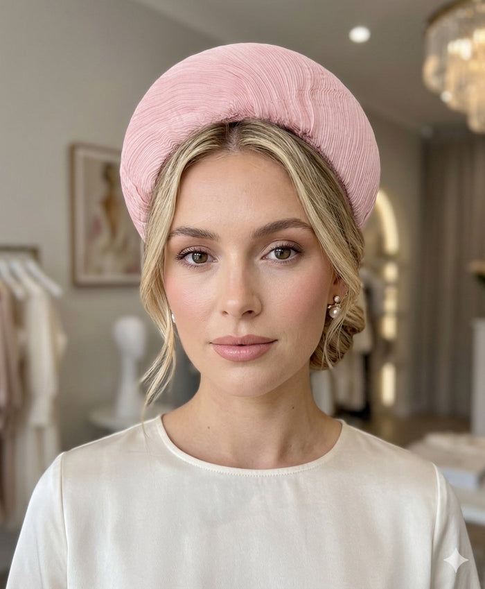WENDY SCULLY Pastel Halo Pink Textured Headband