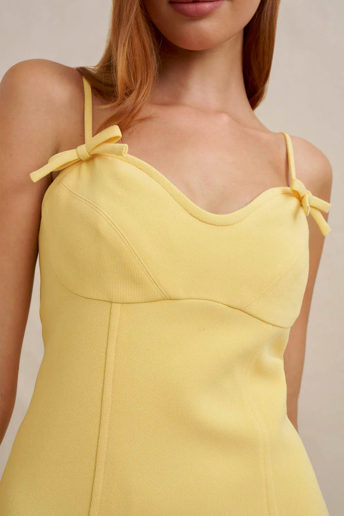 By Johnny 'Bettina' Bow Mini Dress - Yellow