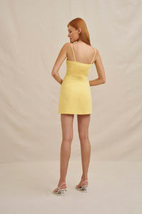 By Johnny 'Bettina' Bow Mini Dress - Yellow