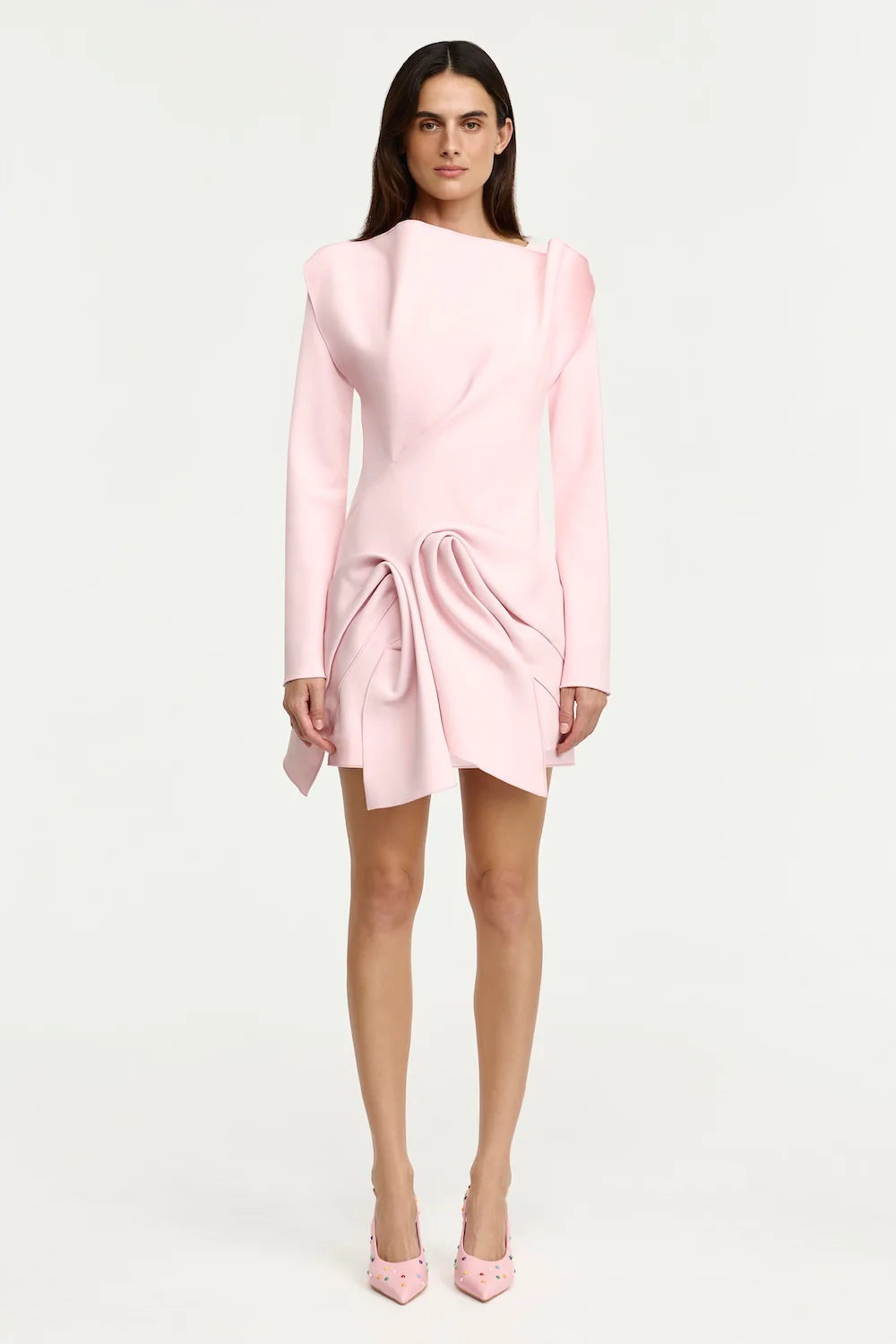 Pink designer mini dress