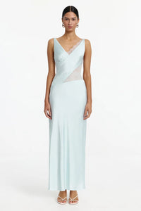 Significant Other Ellis Maxi Dress in Adriatic satin available for designer dress hire at Your Secret Closet