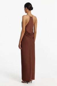 Significant Other Lotus Maxi Dress Oak open back detail – designer dress hire Australia