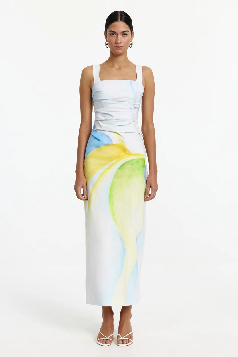 Significant Other Phoebe Dress Seaglass Print hire Australia – designer maxi dress