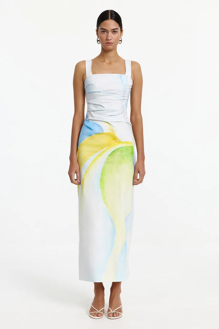 Significant Other Phoebe Dress Seaglass Print hire Australia – designer maxi dress