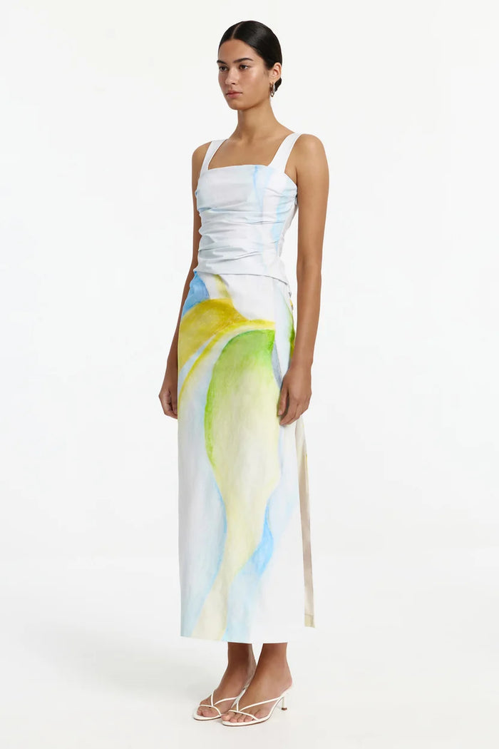 Significant Other Phoebe Dress Seaglass Print front view – wedding guest dress hire