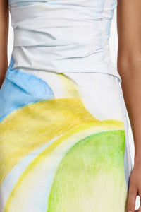 Significant Other Phoebe Dress Seaglass Print full length – Spring Racing dress hire Melbourne