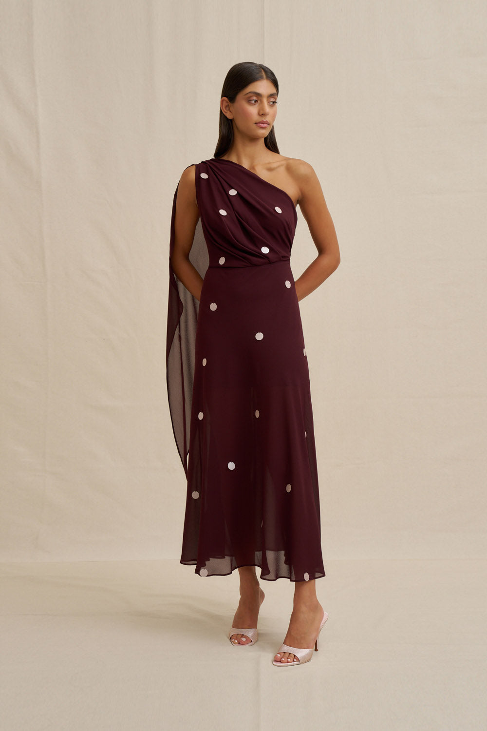 By Johnny "Delia" Draped Midi Dress