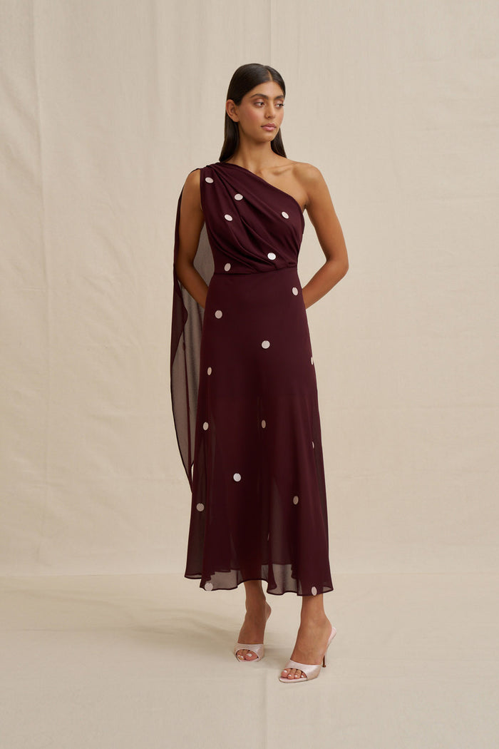 By Johnny "Delia" Draped Midi Dress
