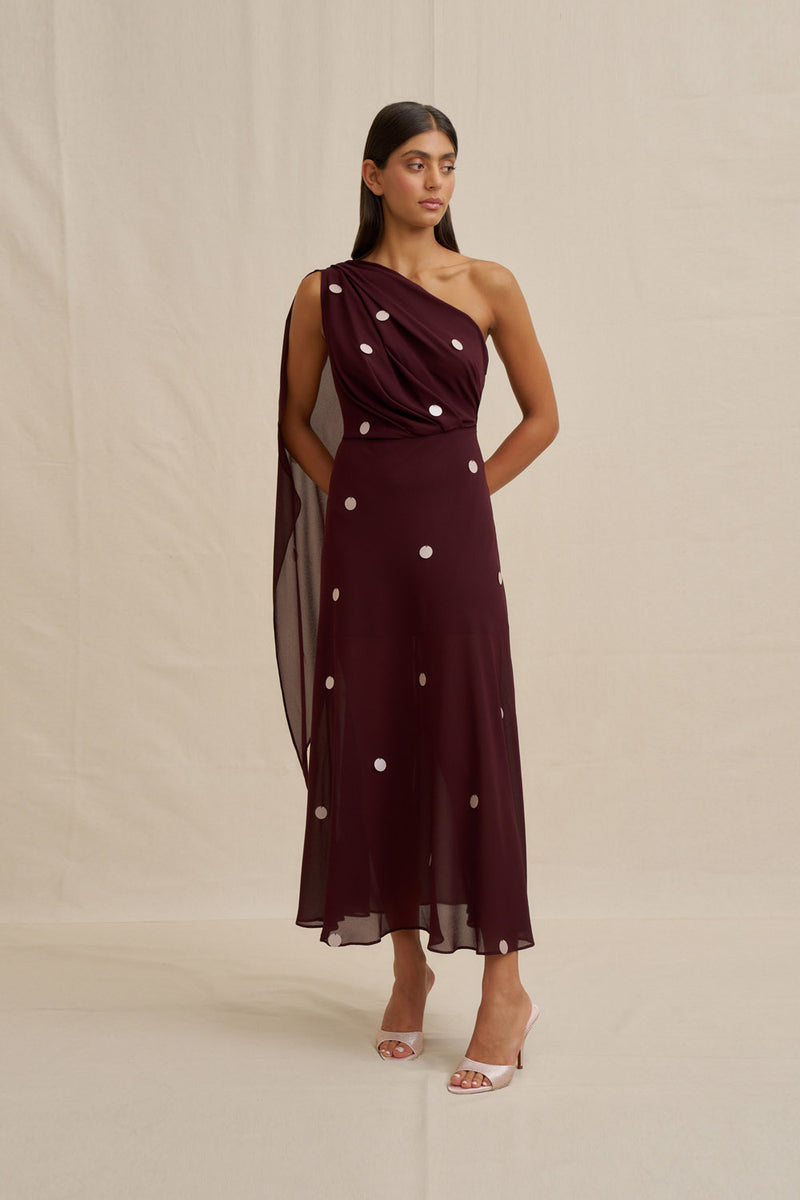 By Johnny "Delia" Draped Midi Dress