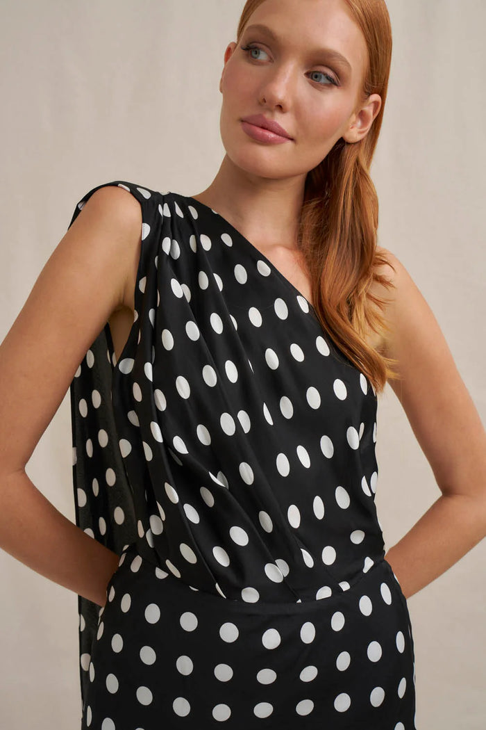 By Johnny 'Dove' Drape Polka Ankle Dress