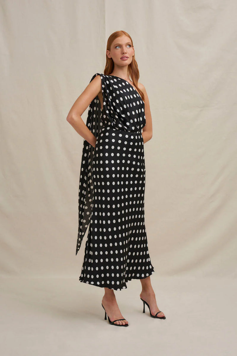 By Johnny 'Dove' Drape Polka Ankle Dress