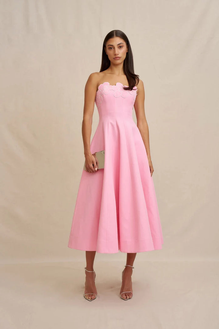 BY JOHNNY Florelle Strapless Midi Dress