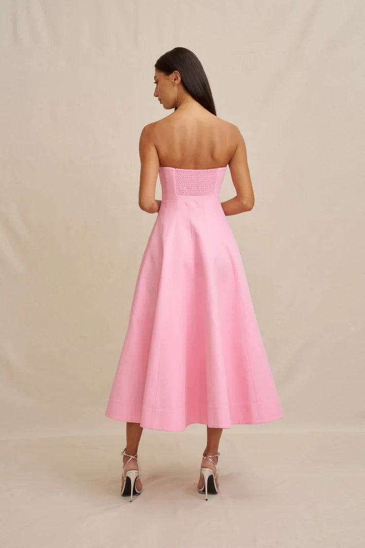 BY JOHNNY Florelle Strapless Midi Dress