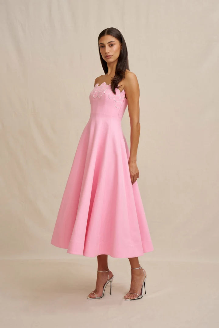 BY JOHNNY Florelle Strapless Midi Dress