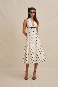 BY JOHNNY Florentina Polka Dot Halter Dress