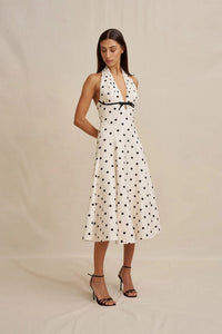 BY JOHNNY Florentina Polka Dot Halter Dress