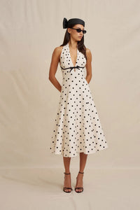 BY JOHNNY Florentina Polka Dot Halter Dress