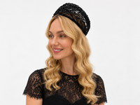WENDY SCULLY MILLINERY - Black String Mesh Pillbox Hat