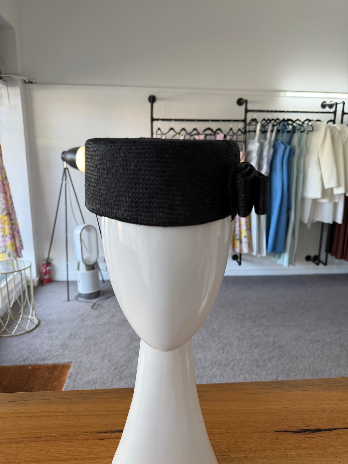 WENDY SCULLY French Navy Straw Pillbox