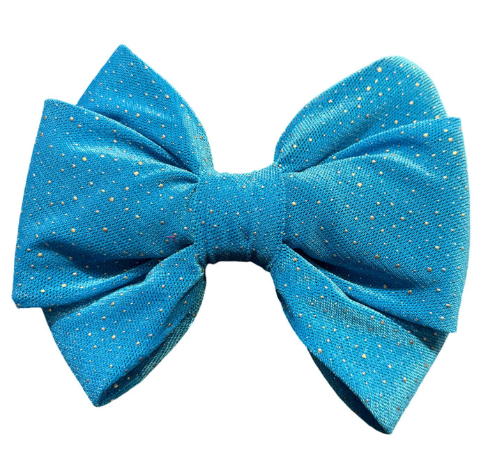 Wendy Scully Millinery Blue & Gold Spot Bow