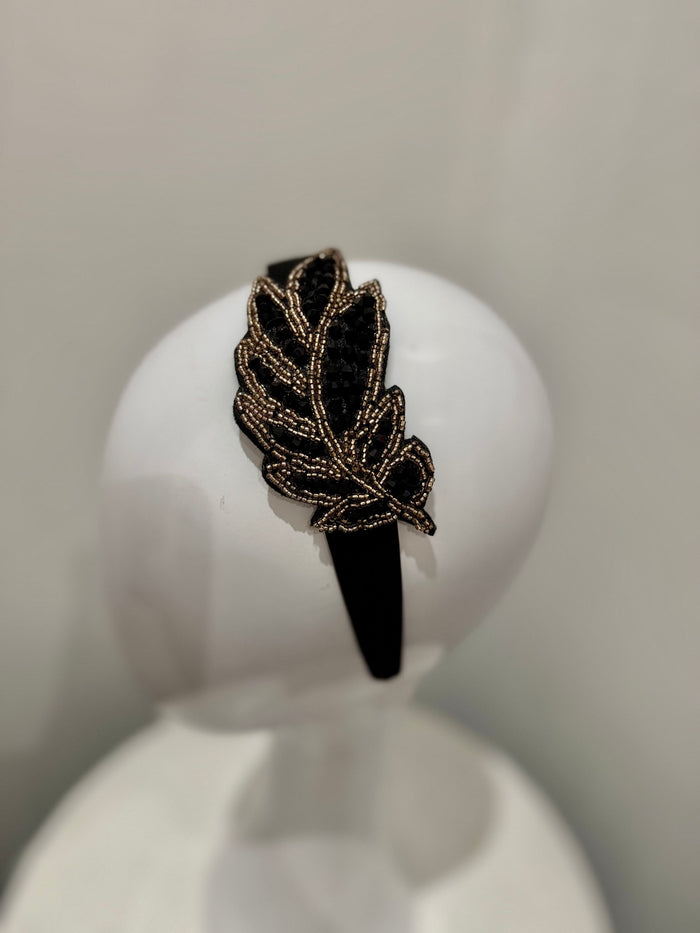 Wendy Scully Vintage Beaded Leaf Headband