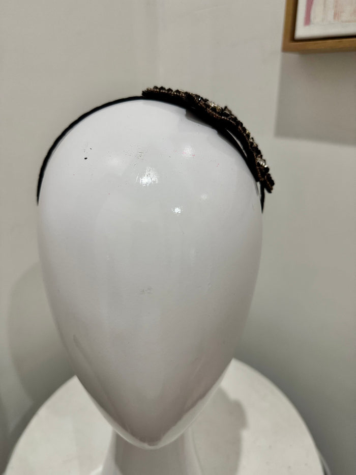 Wendy Scully Black & Gold Leaf Headband