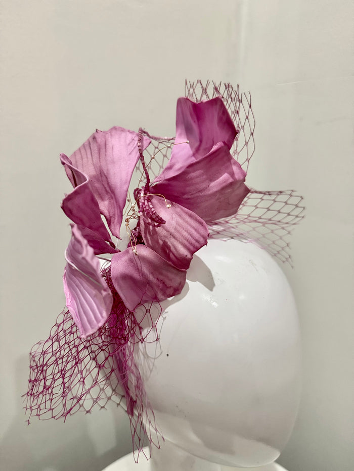 Wendy Scully Pink Petal Veiled Headband
