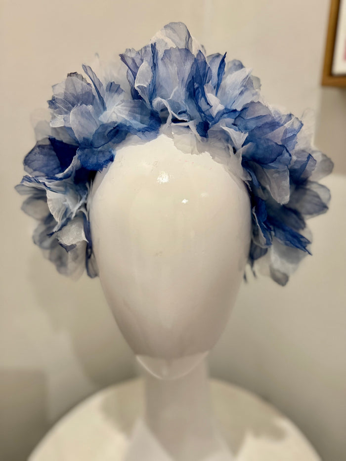 Wendy Scully Blue & White Chiffon Petal Headband