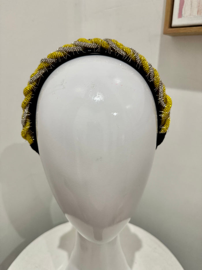 Wendy Scully Yellow & Silver Plait Headband