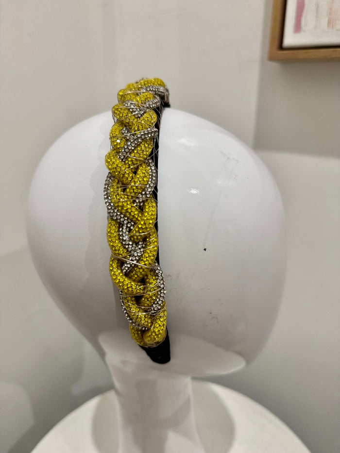 Wendy Scully Yellow & Silver Plait Headband