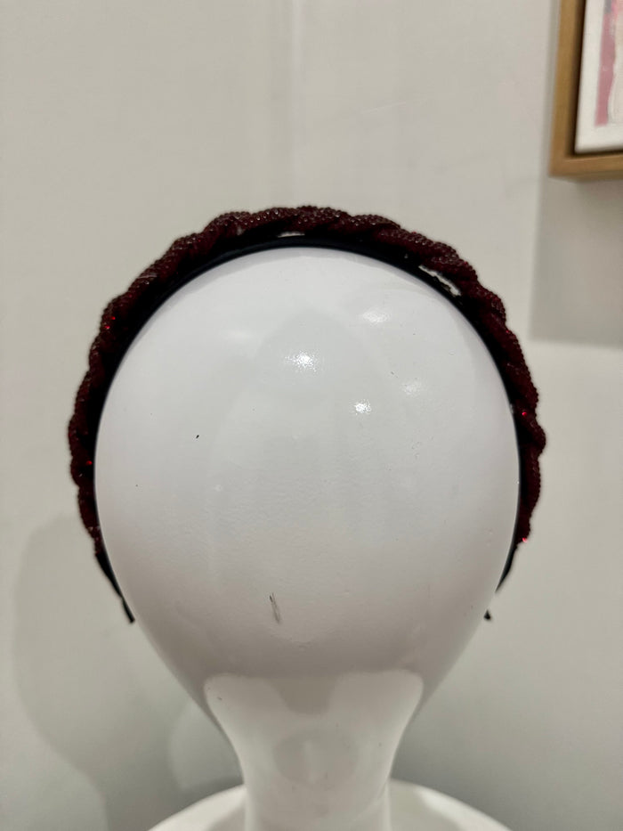 Wendy Scully Dark Red Plait Headband