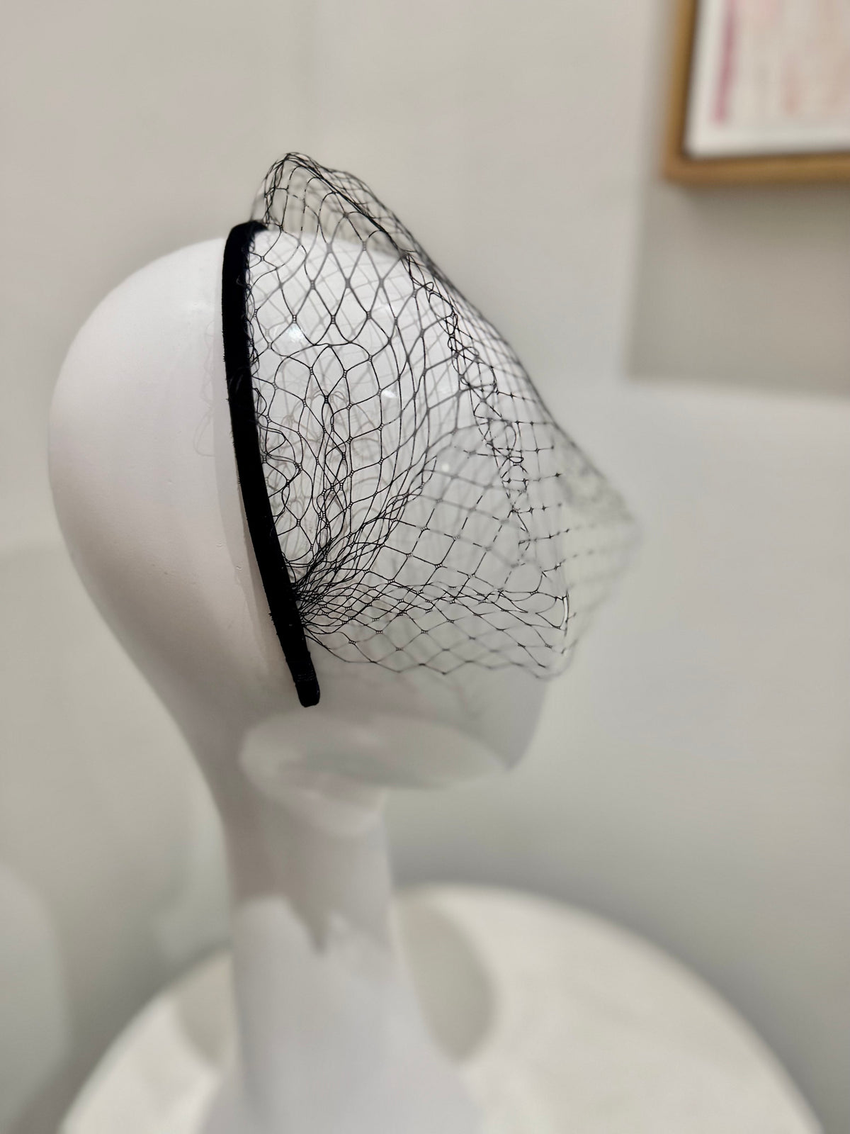 Wendy Scully Veiled Satin Headband - Black