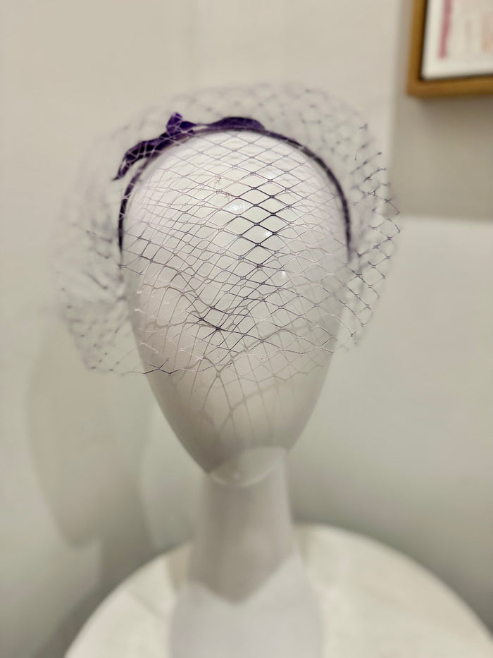 Wendy Scully - Velvet Veiled Headband - Purple