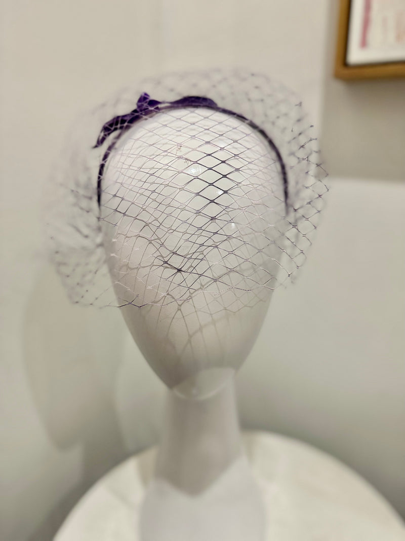 Wendy Scully - Velvet Veiled Headband - Purple